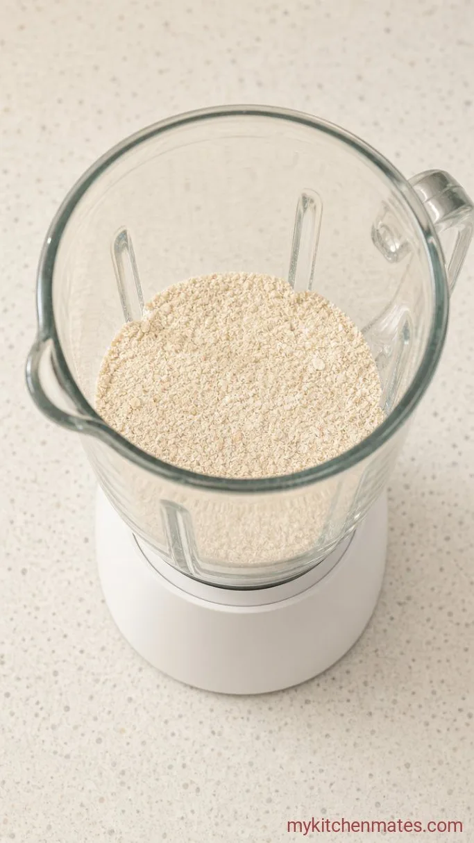 Banana Oat Cake (Made with Whole Oats, No Flour) Step 1: Blend the Oats into Flour