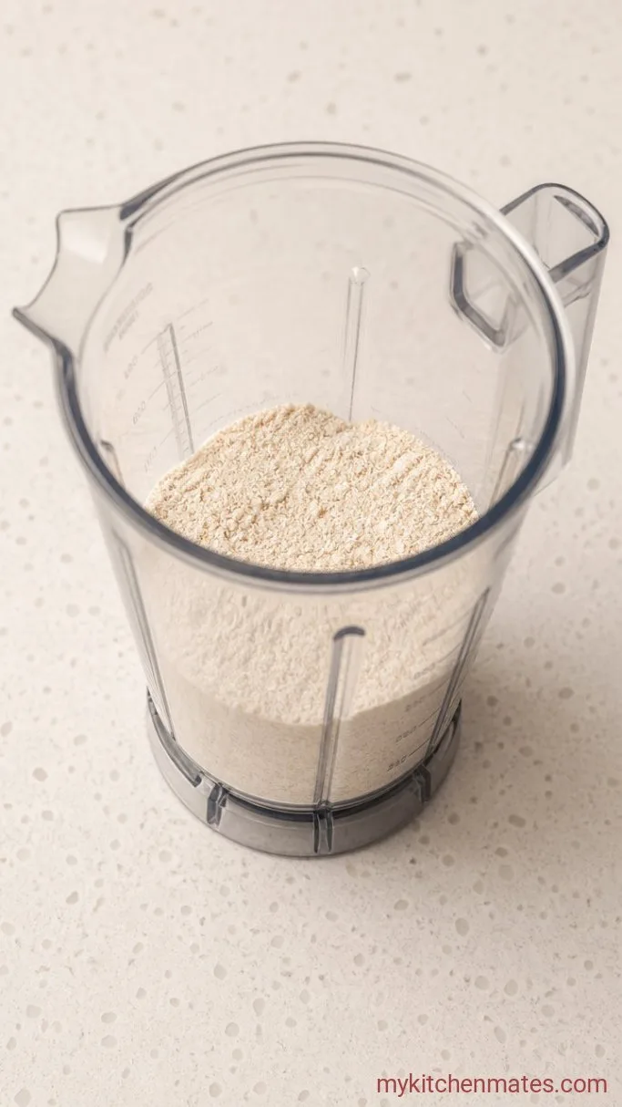 Blender Pumpkin Oatmeal Muffins Step 1: Blend the Oats