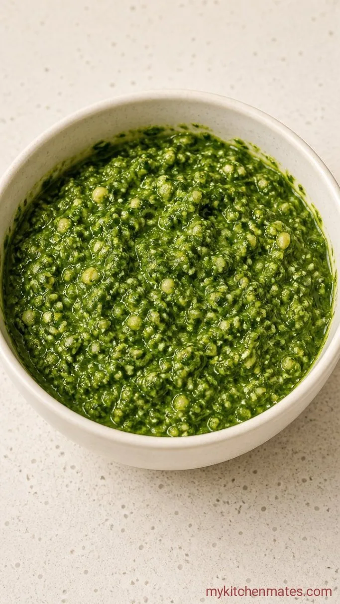 5-Minute Creamy Pesto Sauce Step 1: Blend the Pesto Base