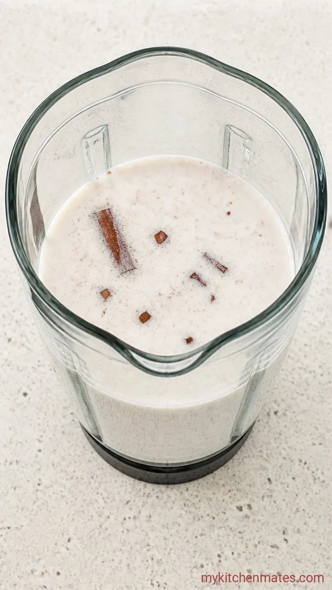 Authentic Mexican Horchata (Creamy, No-Cook Rice Drink) Step 1: Blend the Rice Mixture