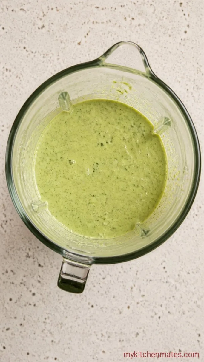 5-Minute Burrito Bowl Sauce (Cilantro Lime Crema) Step 1: Blend the Sauce