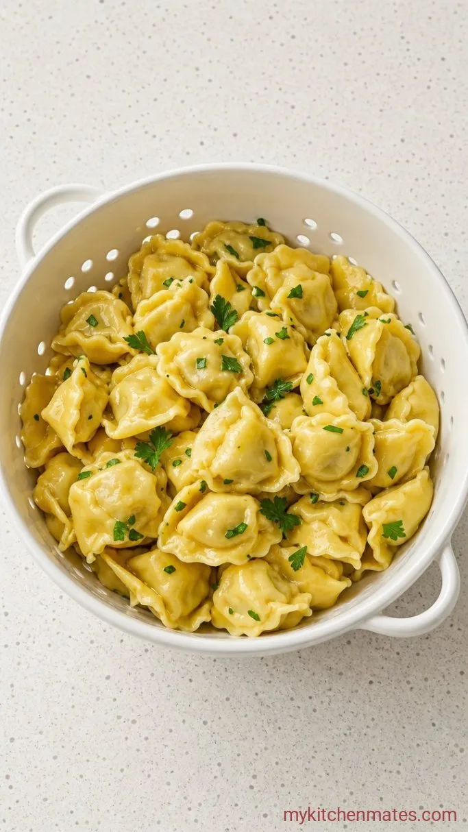 Quick Greek Tortellini Pasta Salad Step 1: Boil and Drain the Tortellini