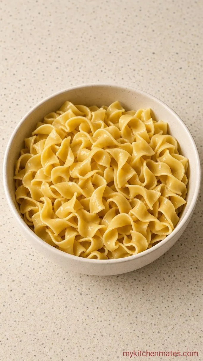 Creamy Chicken Noodle Soup Casserole Step 1: Boil the Egg Noodles