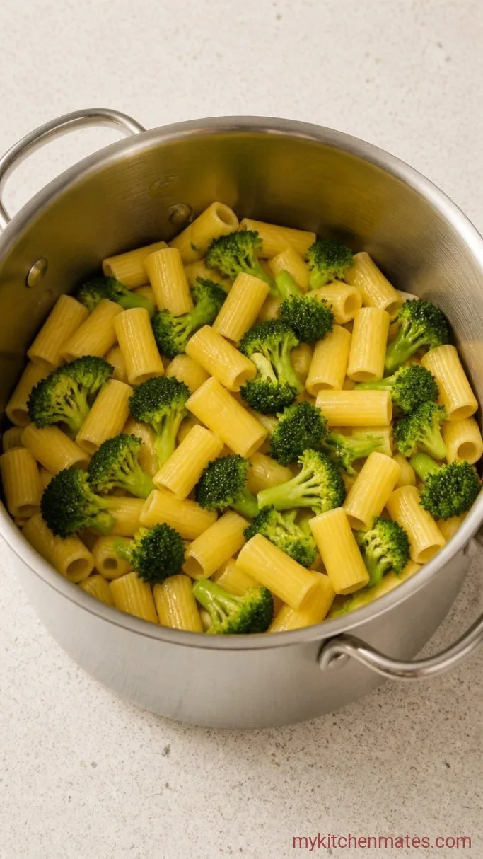 15-Minute Broccoli Pesto Pasta Step 1: Boil the Pasta and Broccoli Together