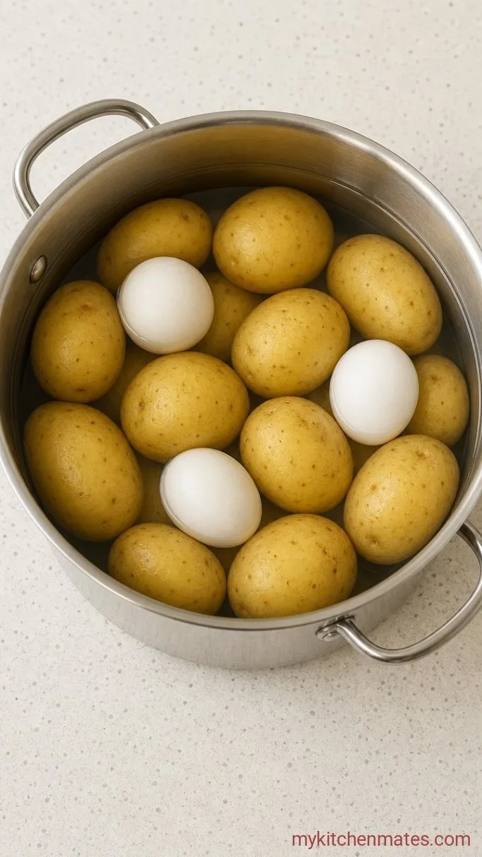 Hellmann’s Potato Salad (Extra Creamy, Never Watery) Step 1: Boil the Potatoes and Eggs
