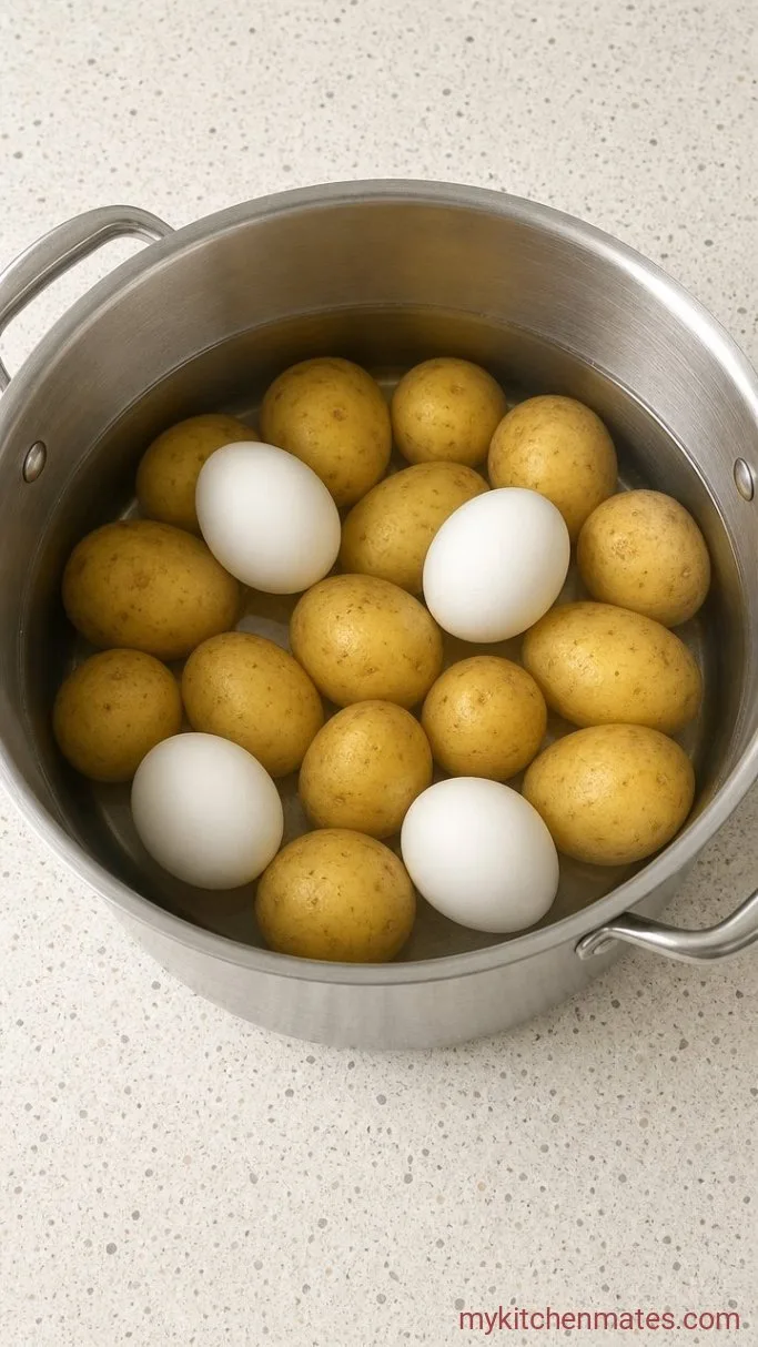 Creamy Puerto Rican Potato Salad (Ensalada de Papa) Step 1: Boil the Potatoes and Eggs