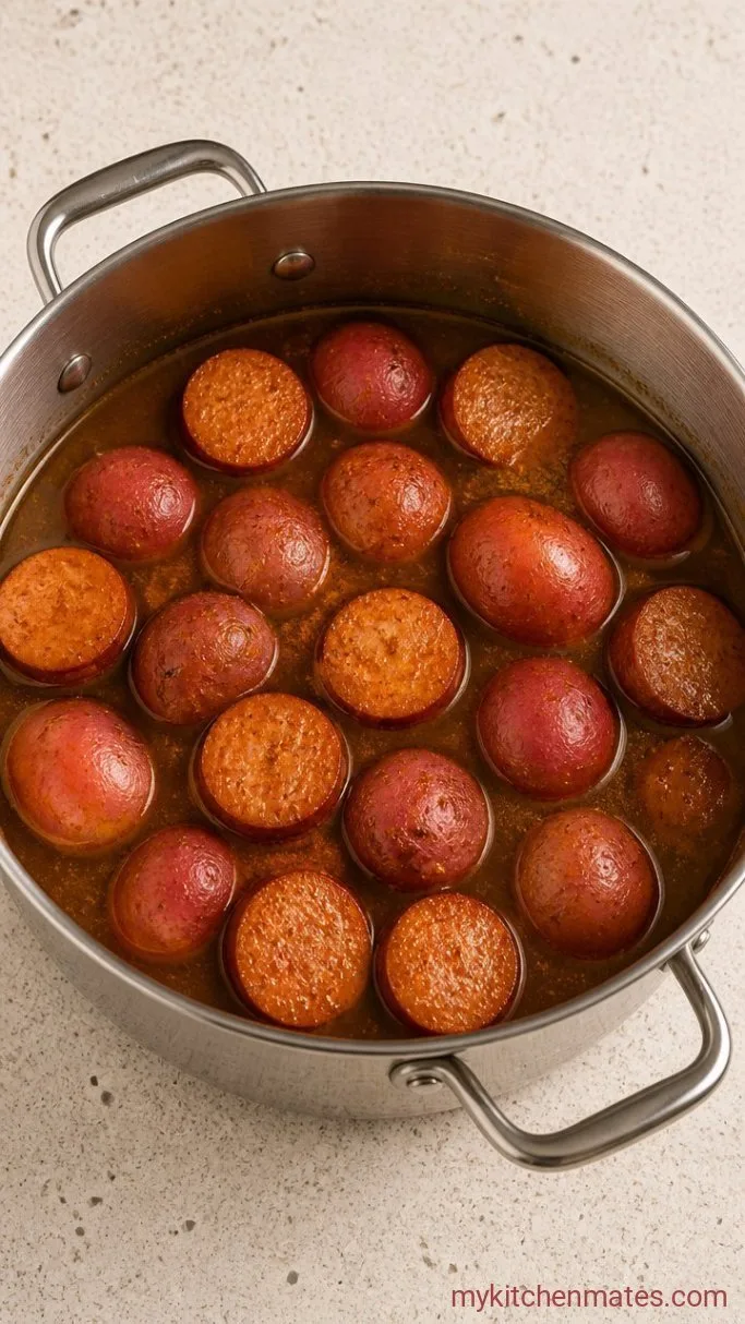 One-Pot Low Country Boil with Shrimp and Sausage Step 1: Boil the Potatoes and Sausage