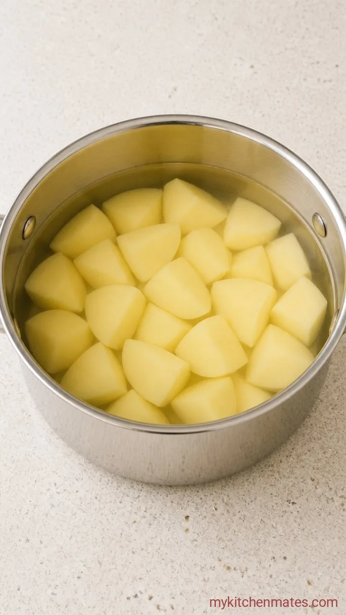 No-Lump Mashed Potatoes and Quick Pan Gravy Step 1: Boil the Potatoes