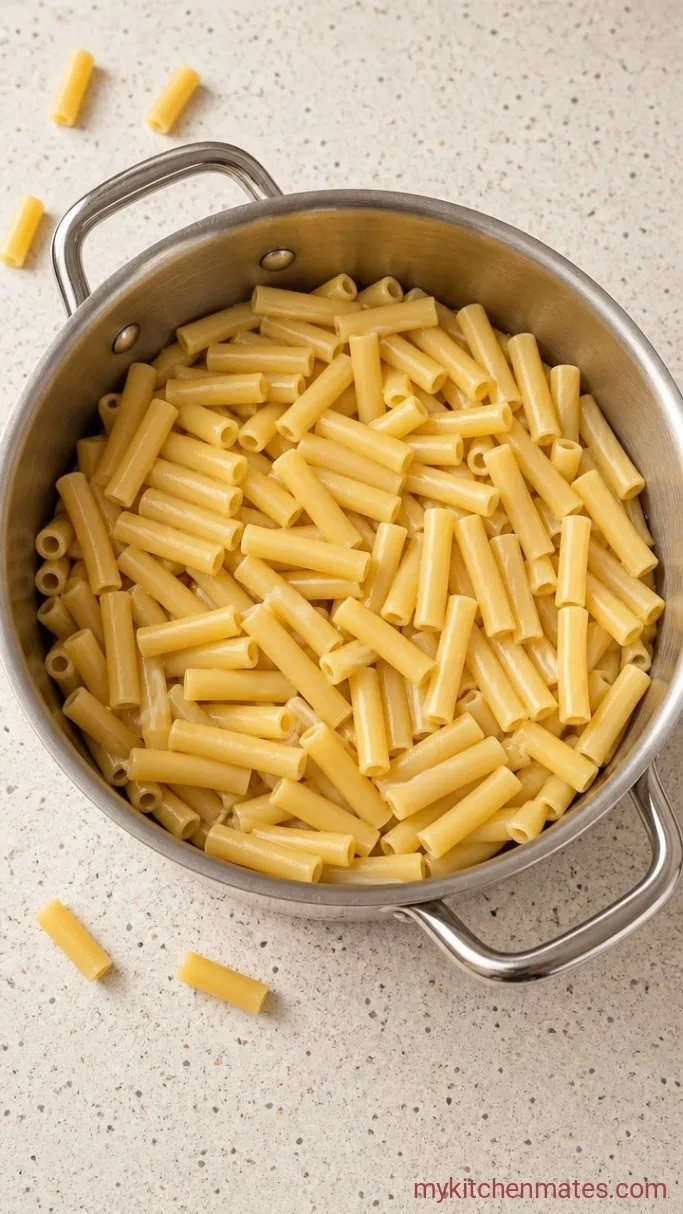 Baked Ziti with Ground Beef and Ricotta Step 1: Boil the Ziti