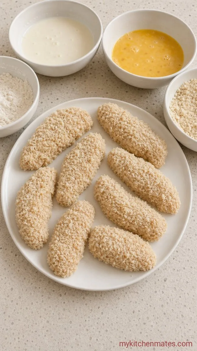 Crispy Air Fryer Chicken Tenders (Ready in 20 Minutes) Step 1: Bread the Chicken Tenders