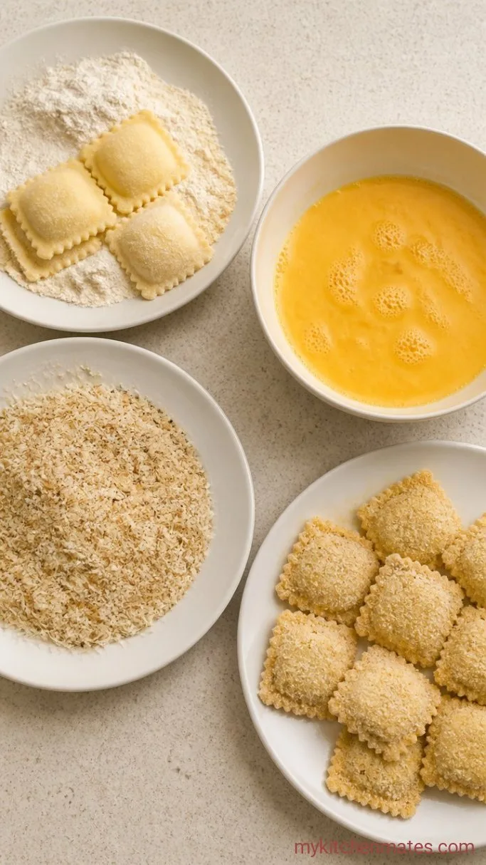 Step 1: Bread the Frozen Ravioli