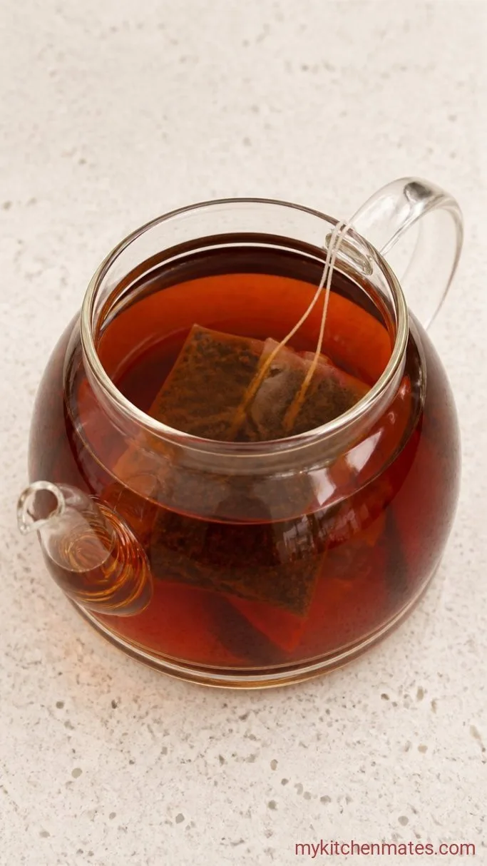 15-Minute Chocolate Boba Milk Tea Step 1: Brew the Tea Base