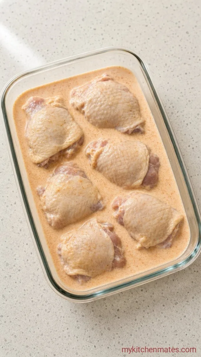 Crispy Southern Baked Chicken (Buttermilk Brined, Oven-Fried) Step 1: Brine the Chicken