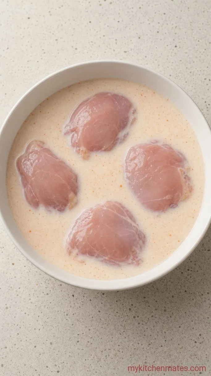 Extra-Crispy Buttermilk Chicken Thigh Sandwiches Step 1: Brine the Chicken