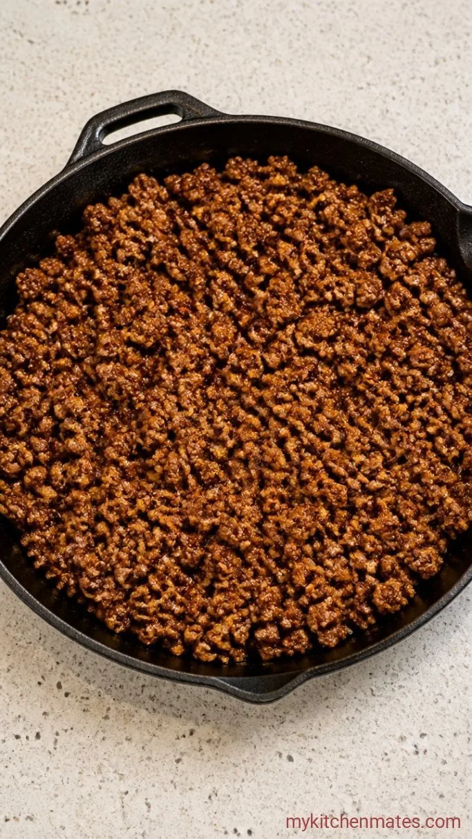 Weeknight Taco Pie with Crescent Rolls Step 1: Brown and Season the Beef