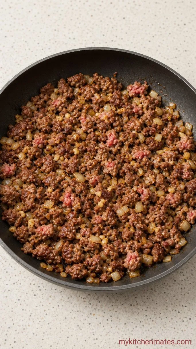 Crockpot Cheeseburger Soup: Burger Flavor, Slow Cooker Ease Step 1: Brown the Beef and Aromatics