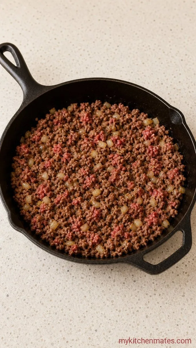 Step 1: Brown the Beef and Onion