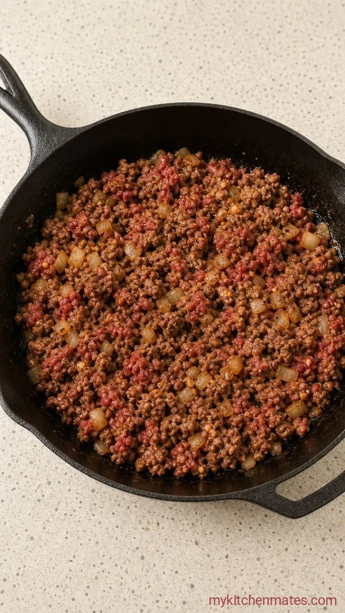 Step 1: Brown the Beef and Onion