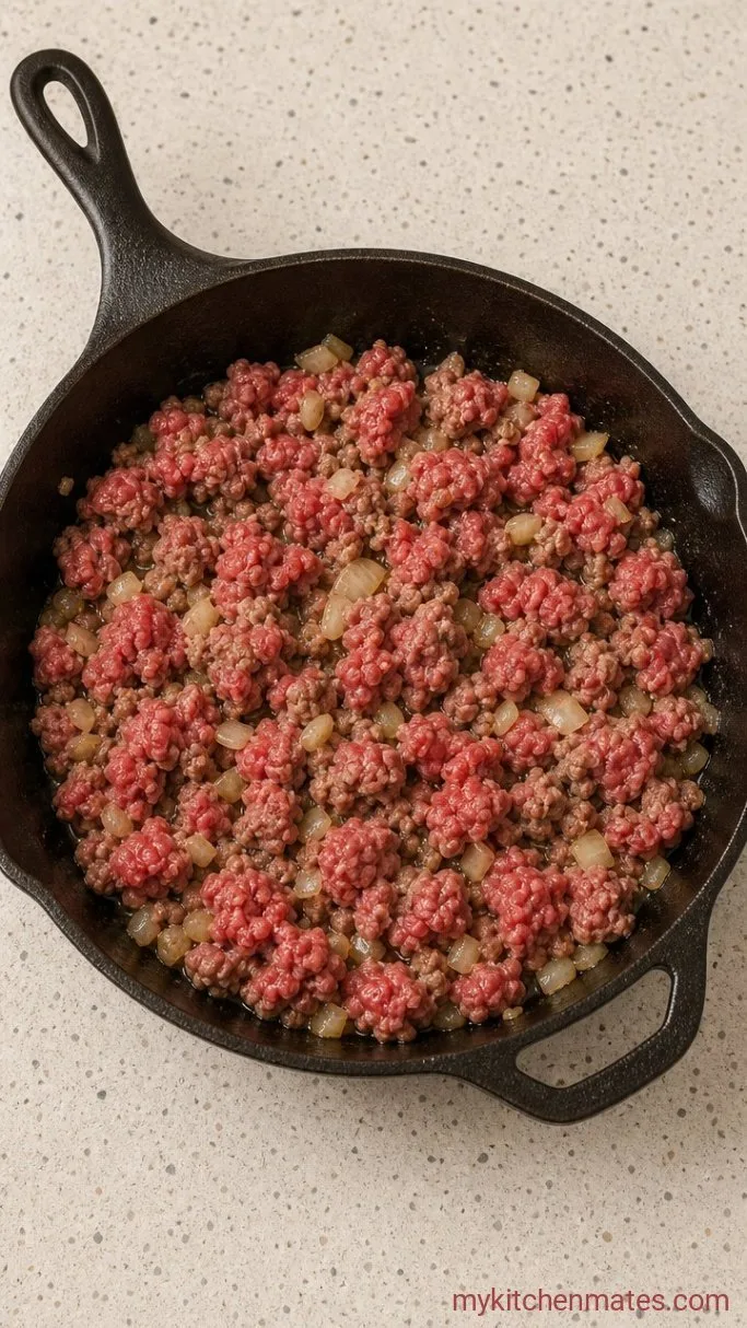 Step 1: Brown the Beef and Onion