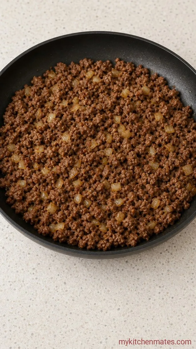 Step 1: Brown the Beef and Onion