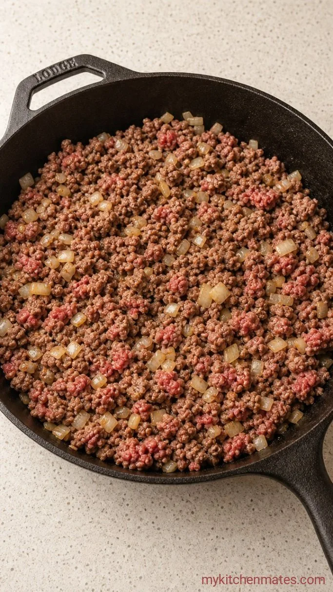 Step 1: Brown the Beef and Onion