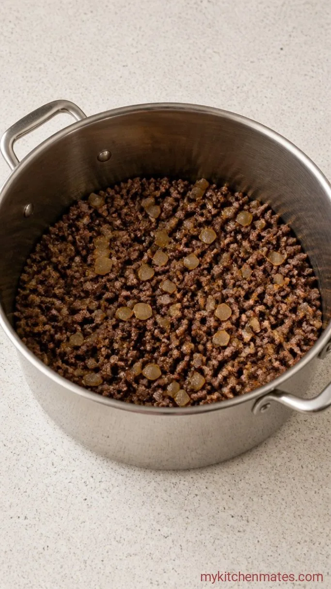 Step 1: Brown the Beef and Onion