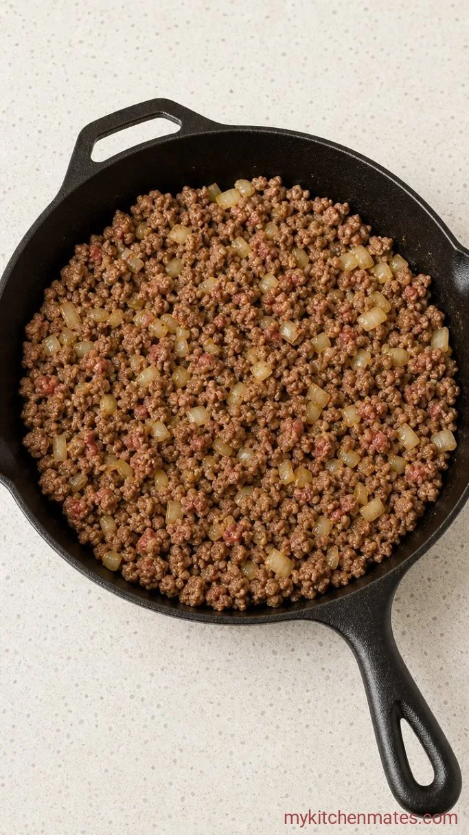 Step 1: Brown the Beef and Onion
