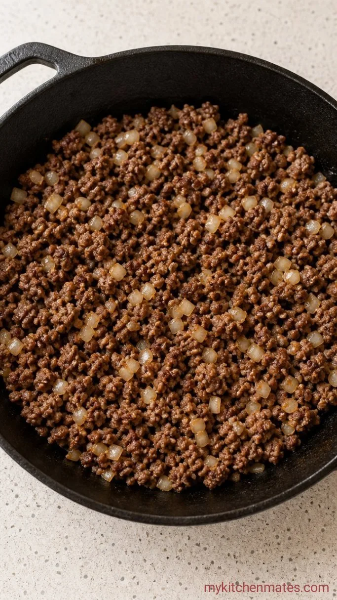 Step 1: Brown the Beef and Onion