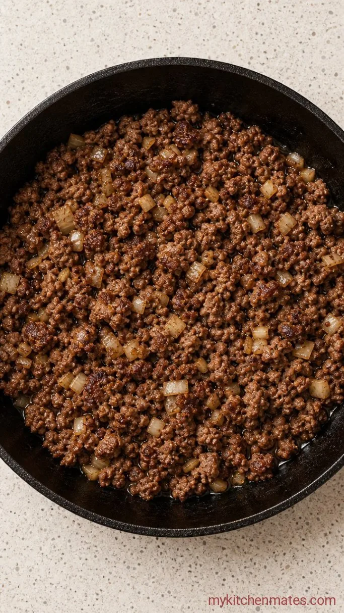 Step 1: Brown the Beef and Onion