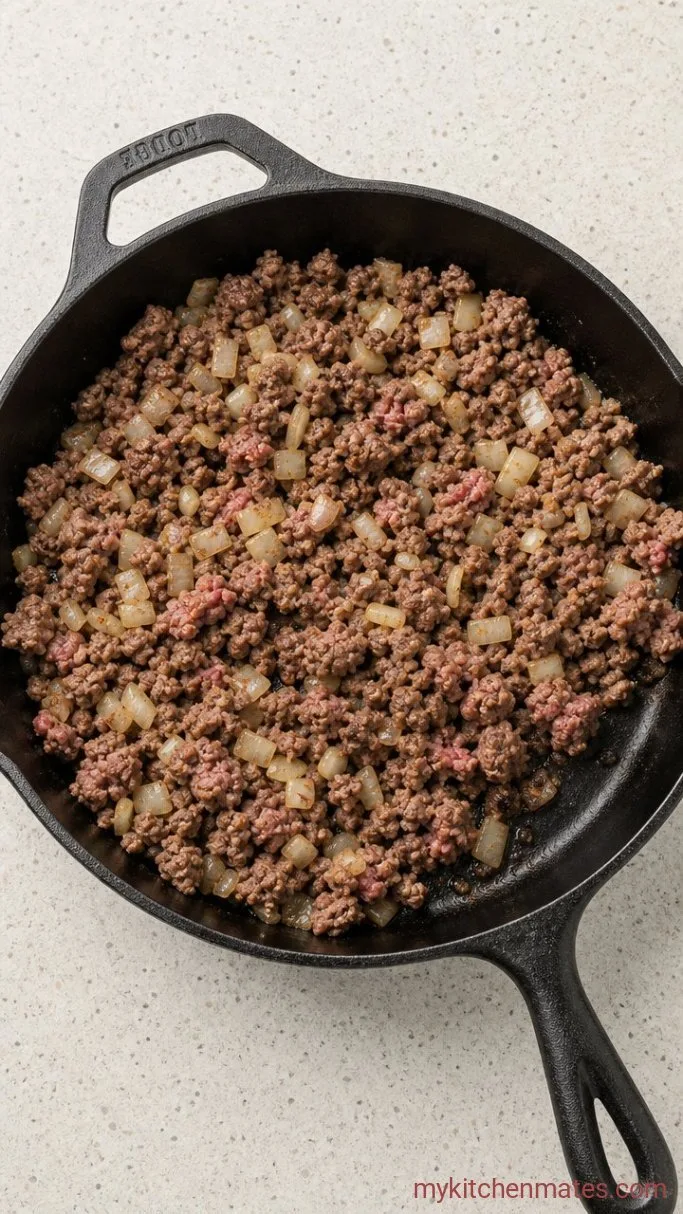 Step 1: Brown the Beef and Onion