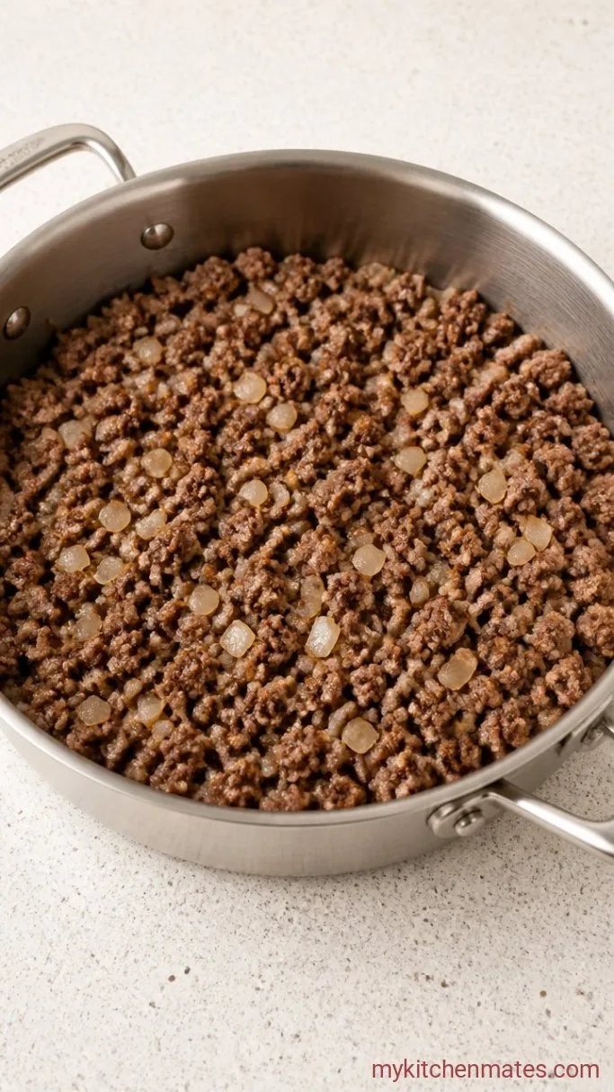 Step 1: Brown the Beef and Onion
