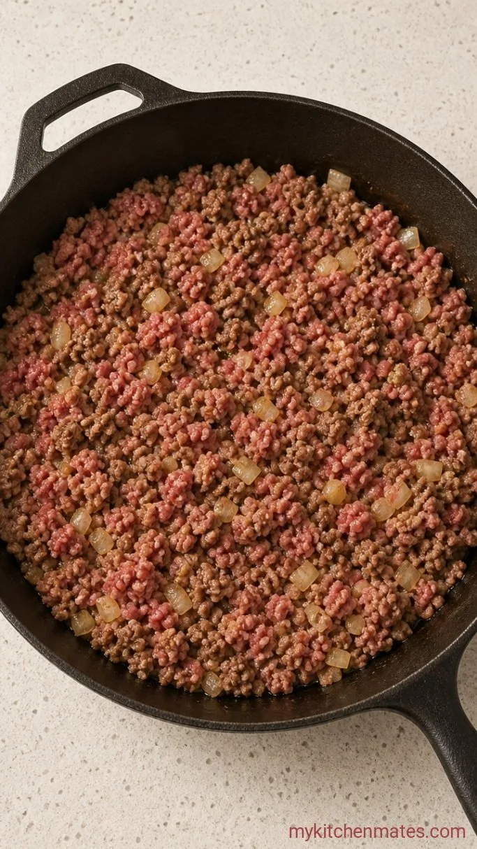 Step 1: Brown the Beef and Onion