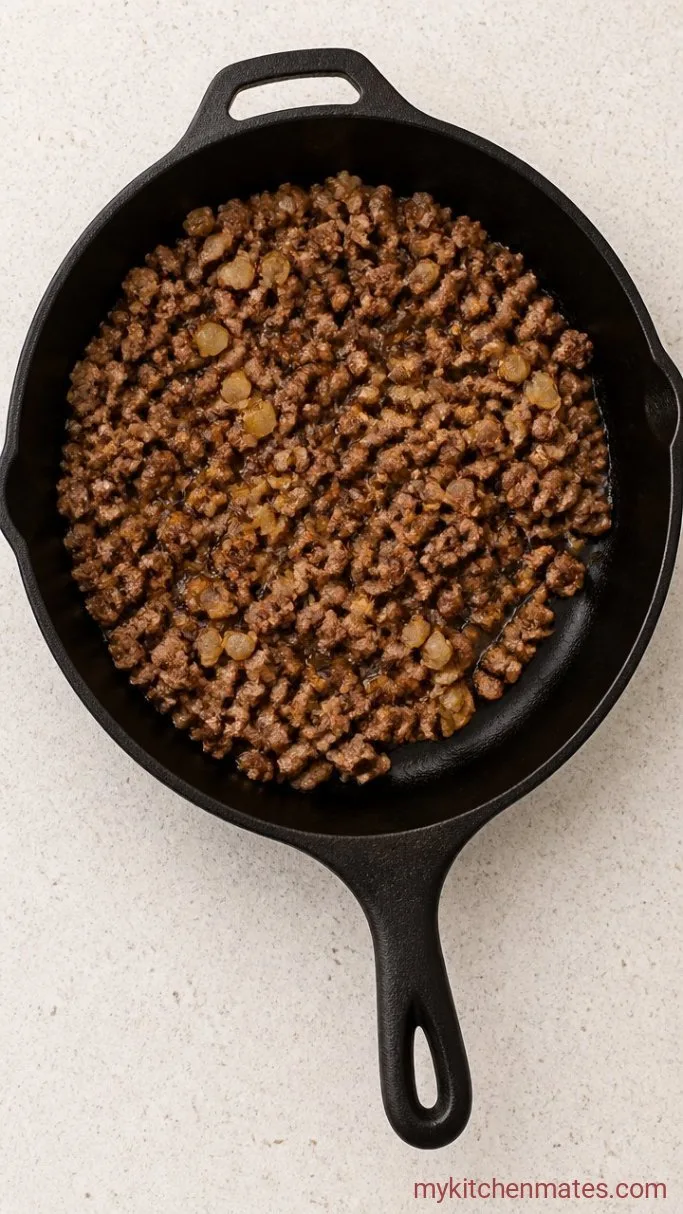 Step 1: Brown the Beef and Onion