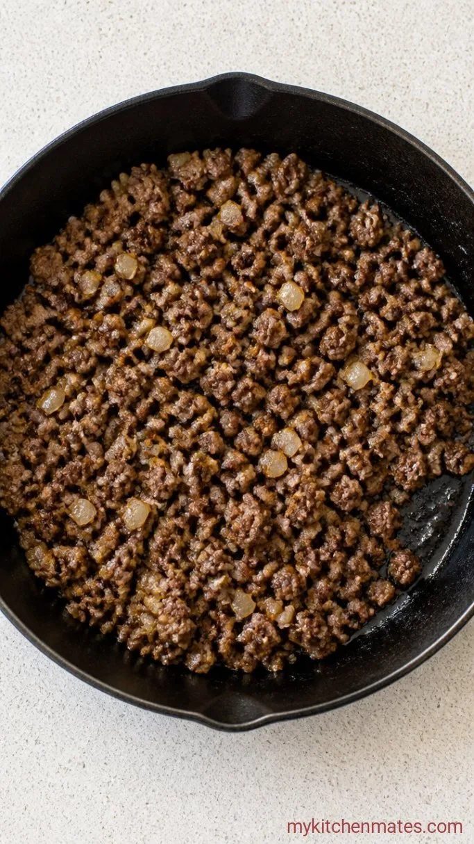 Step 1: Brown the Beef and Onion