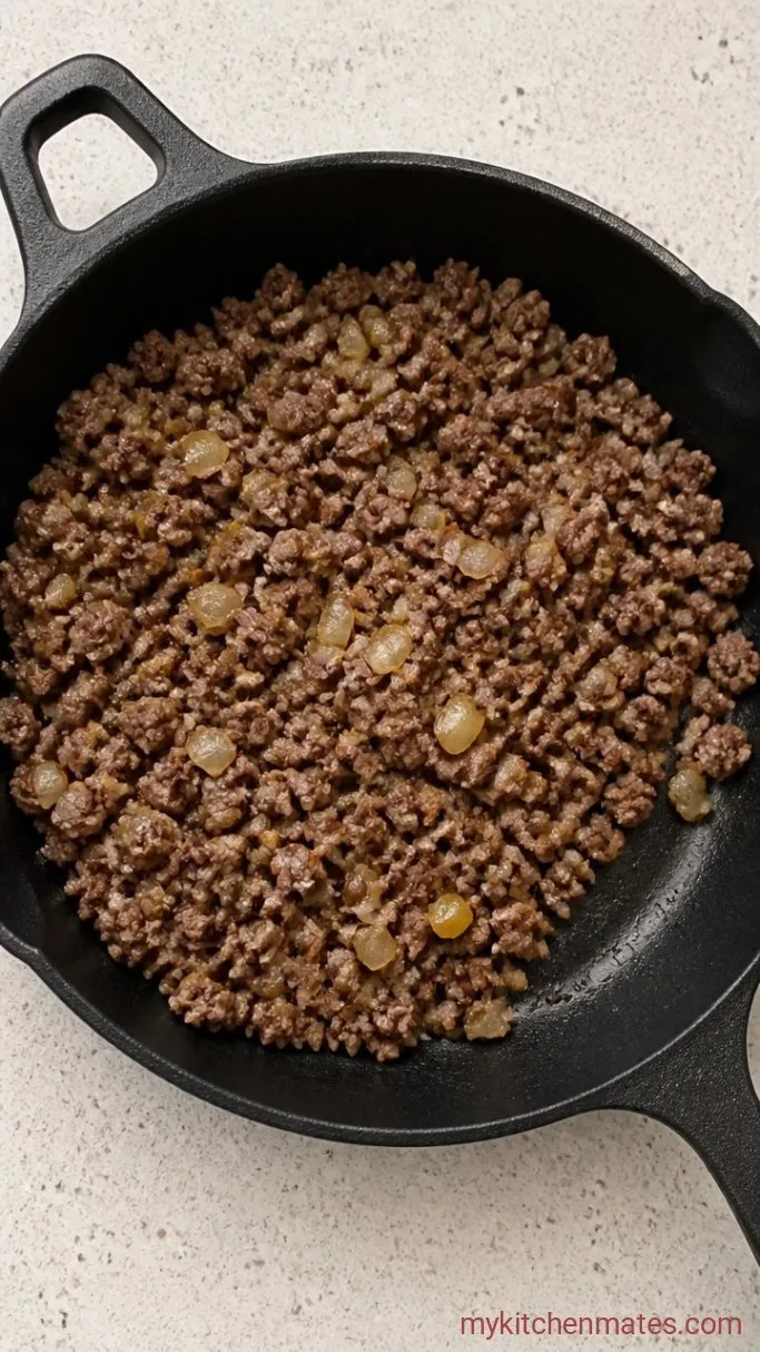Step 1: Brown the Beef and Onion