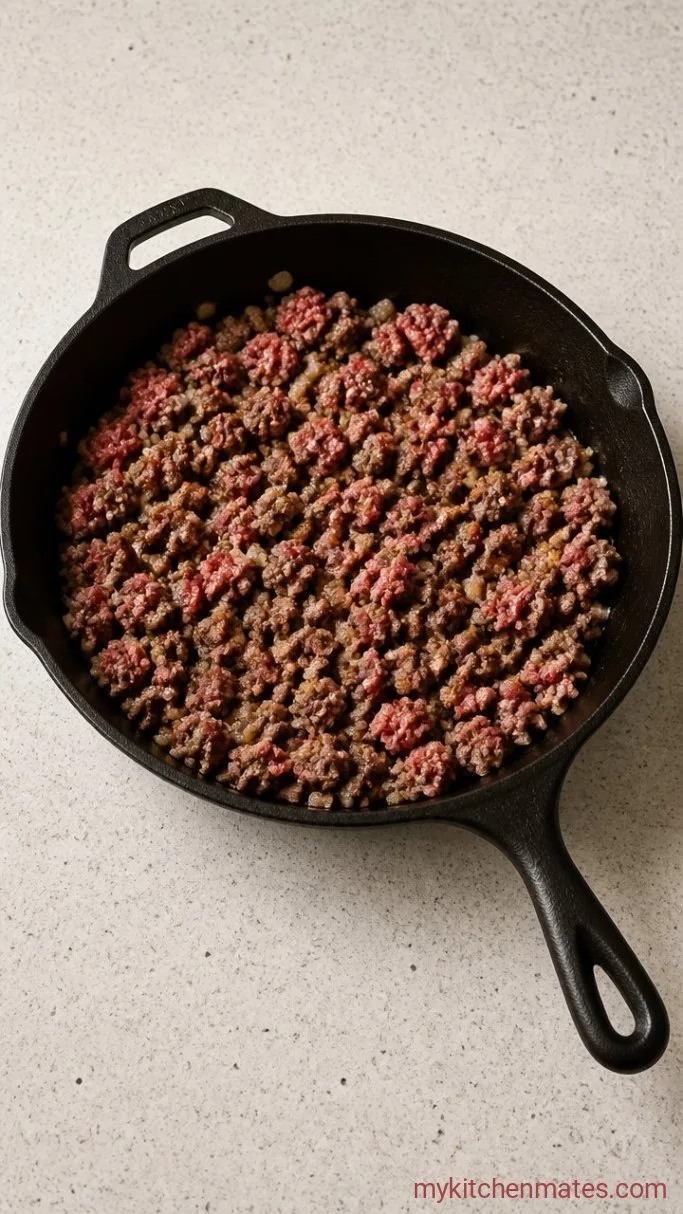 Step 1: Brown the Beef and Onion