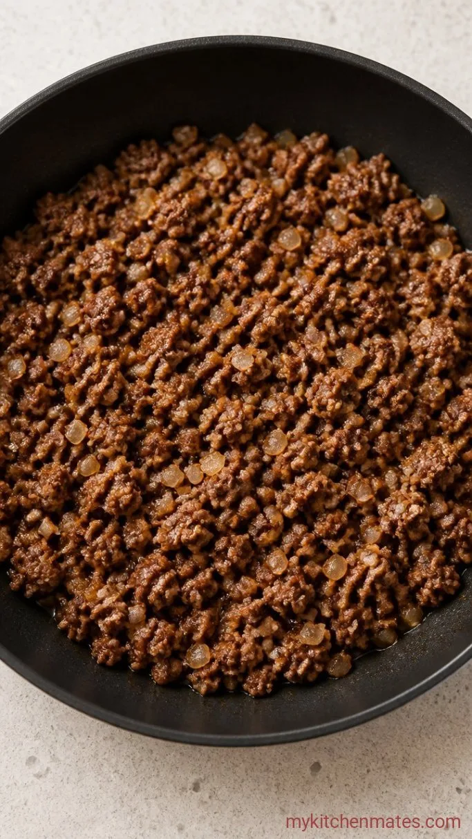 Step 1: Brown the Beef and Onion