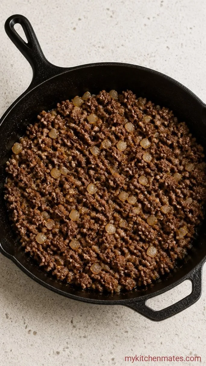 Step 1: Brown the Beef and Onion