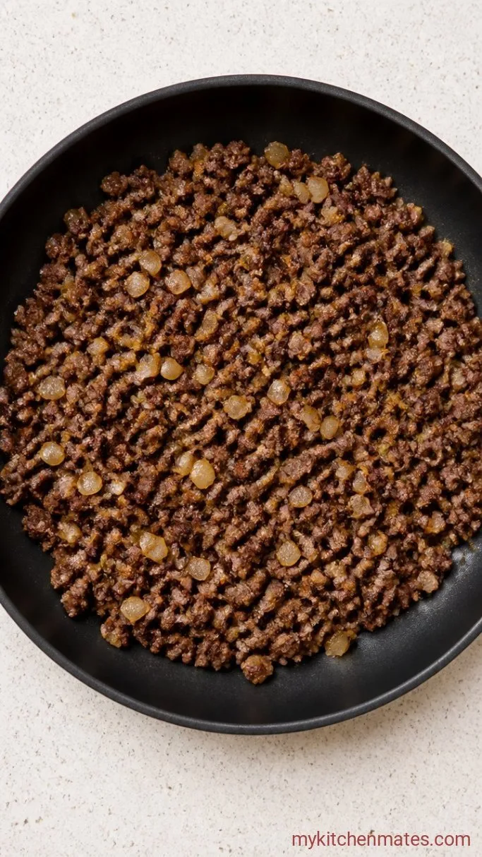Step 1: Brown the Beef and Onion
