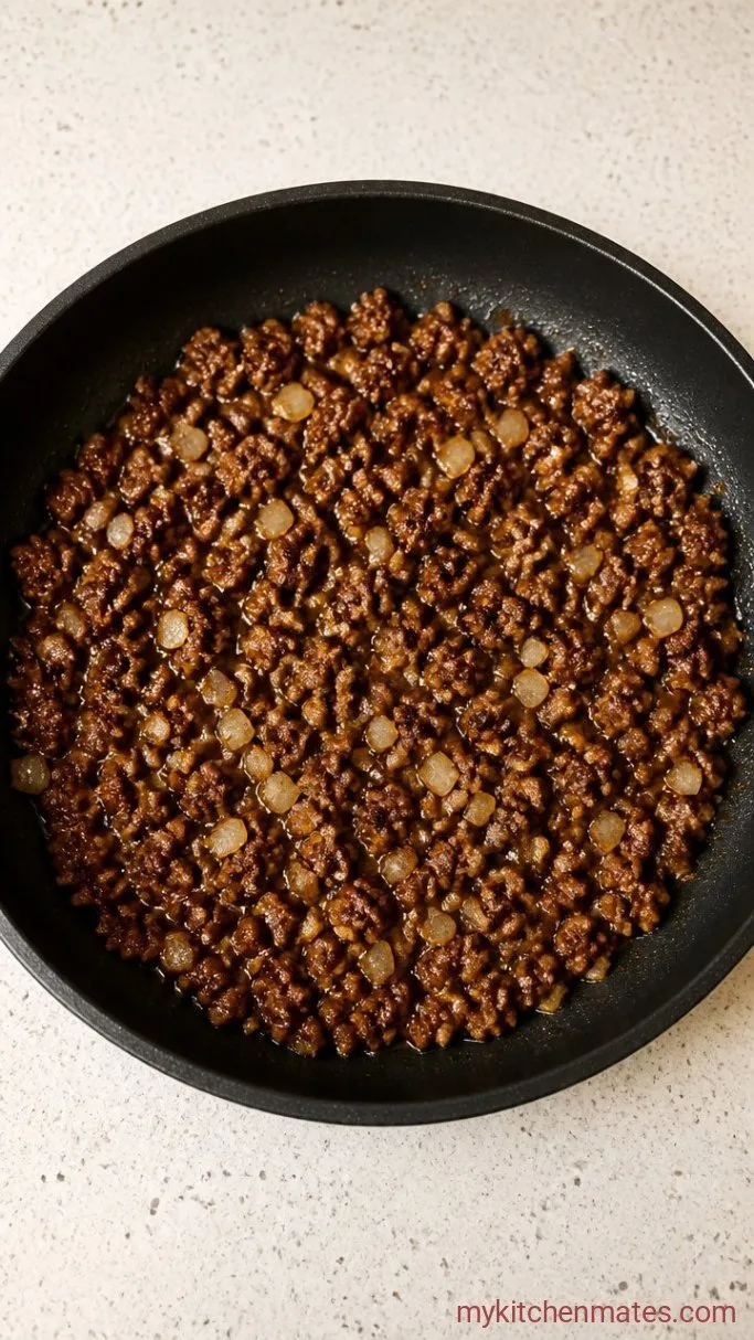 Step 1: Brown the Beef and Onion