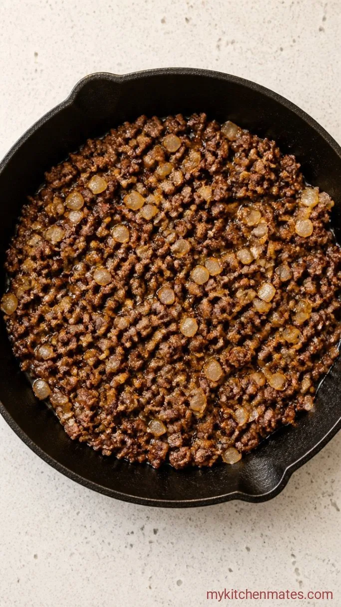 Step 1: Brown the Beef and Onion