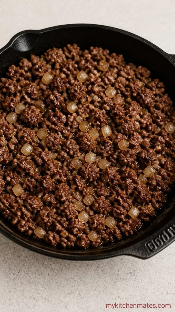 Step 1: Brown the Beef and Onion