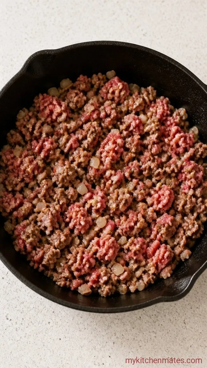 Step 1: Brown the Beef and Onion