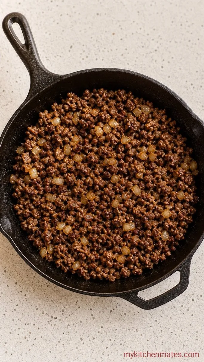 Step 1: Brown the Beef and Onions