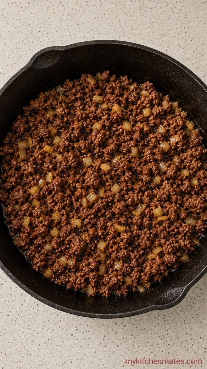 Step 1: Brown the Beef and Onions