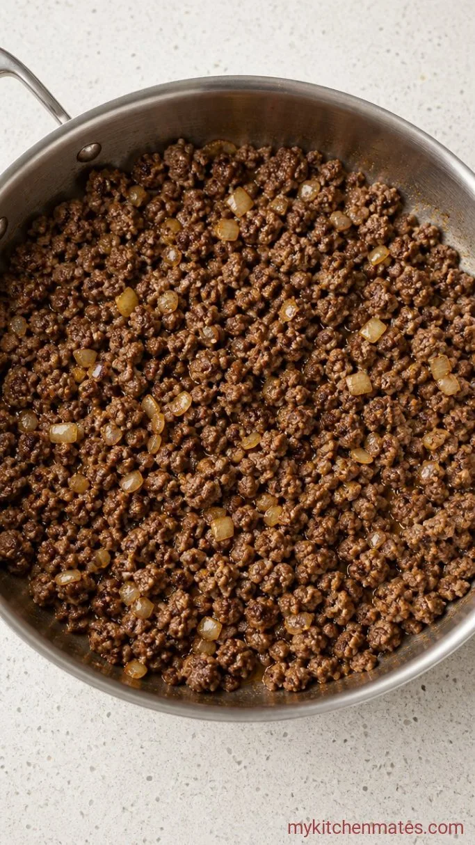 Step 1: Brown the Beef and Onions