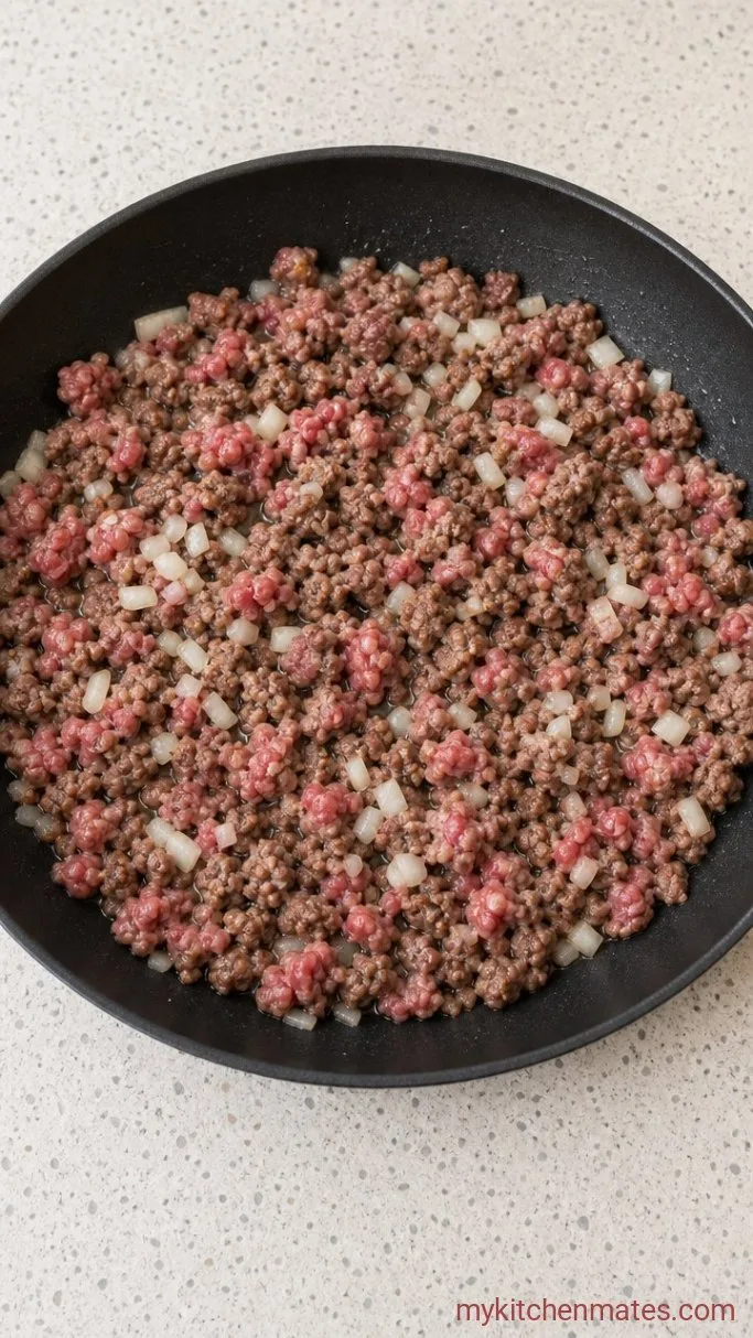 Step 1: Brown the Beef and Onions