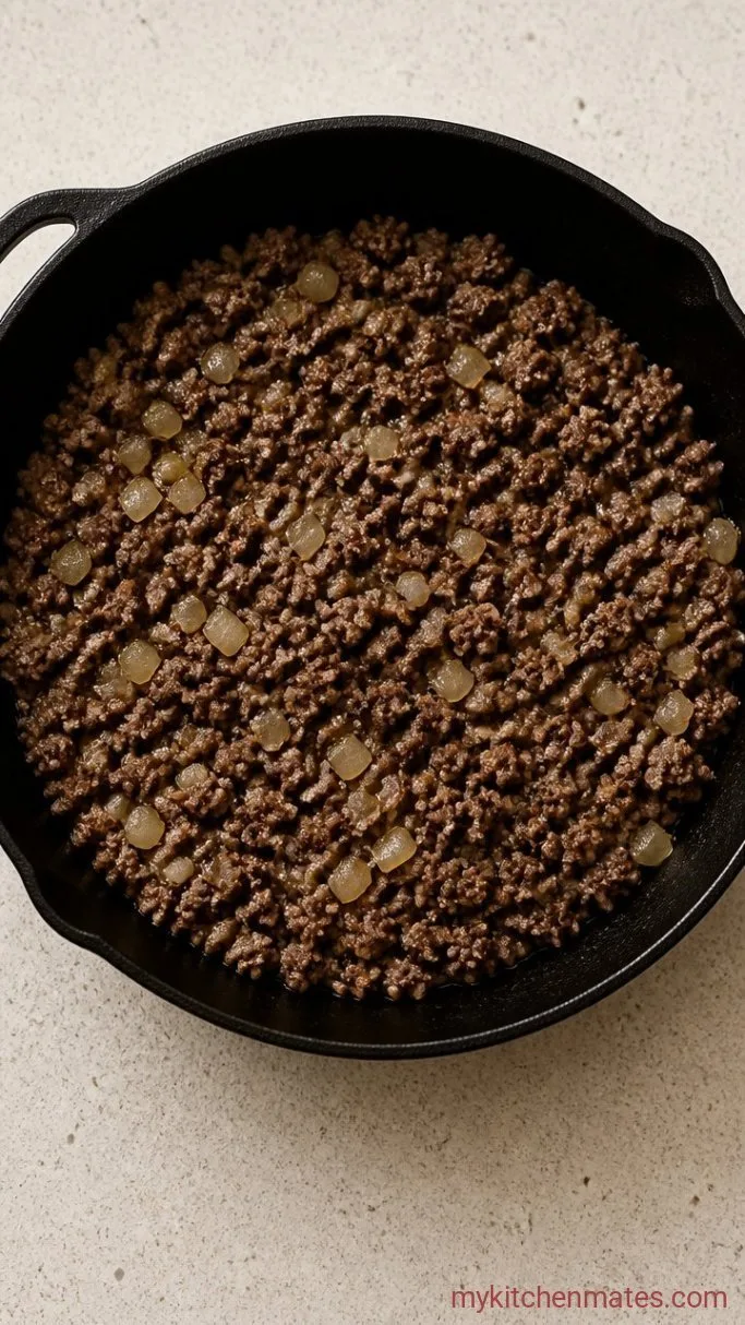 Step 1: Brown the Beef and Onions