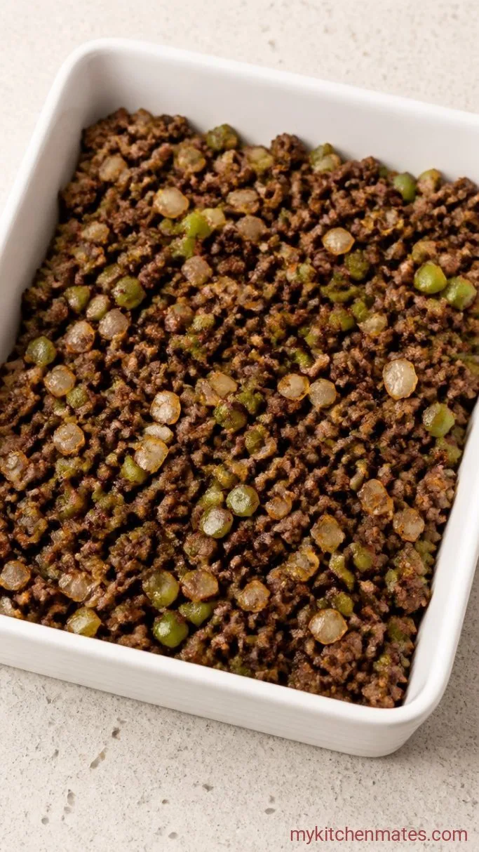 30-Minute One-Pan Sloppy Joe Casserole Step 1: Brown the Beef and Vegetables