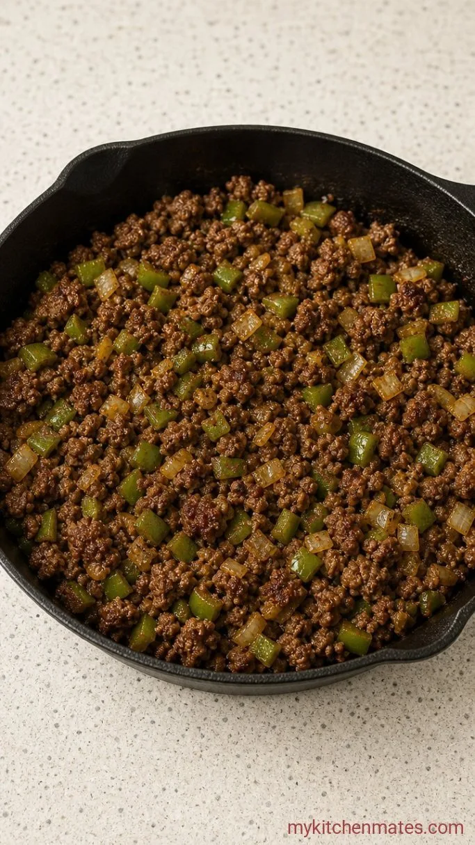 Step 1: Brown the Beef and Veggies